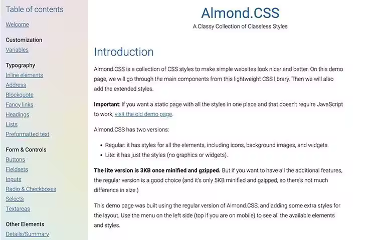 AlmondCSS