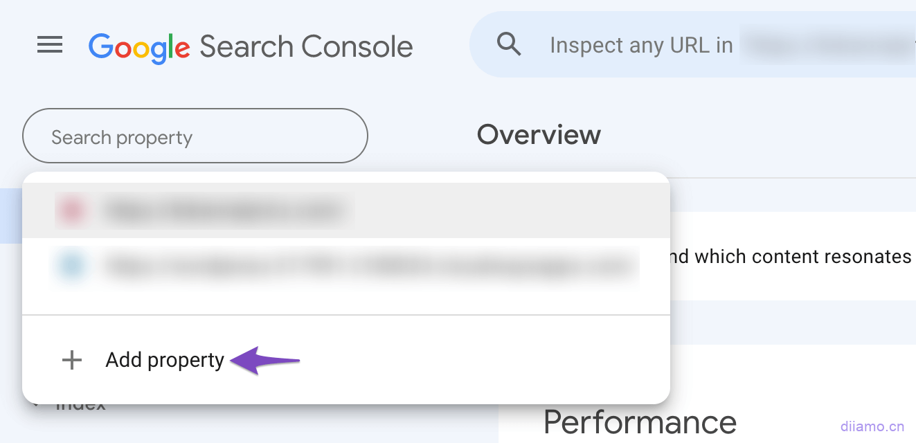 在 Google Search Console 中添加属性