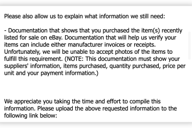 ebay需要提供产品购买信息供应商信息的